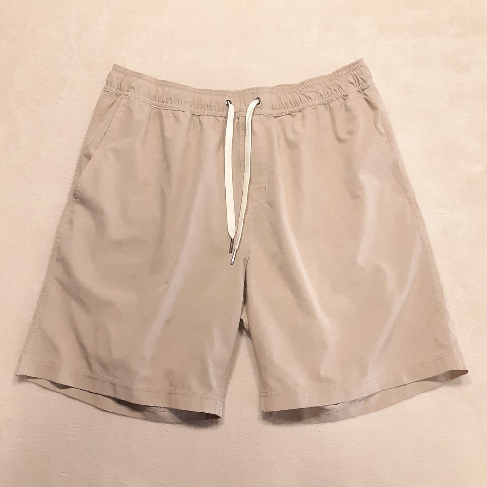 Fair Harbor Mens One Short Large Khaki 8" Inseam Linerless Casual Athletic